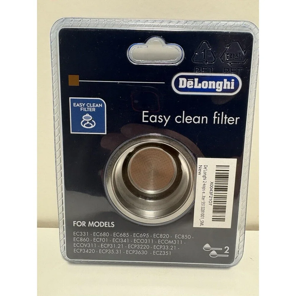 Easy Clean 2 Cup Filter fits De'Longhi Espresso/Cappuccino Machines, 5513281001